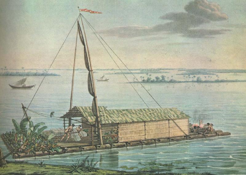 william r clark alexander uon humboldt anvande denna flotte pa guayaquilfloden i ecuador under sin sydaneri kanska expedition 1799-1804 China oil painting art